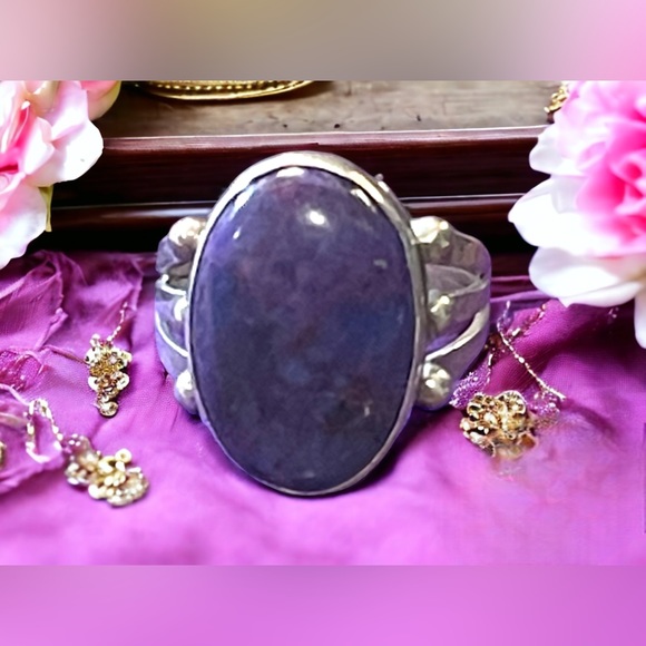 Sterling silver RB 925 Running Bear Southwestern Native American Sugalite ring - Picture 2 of 11